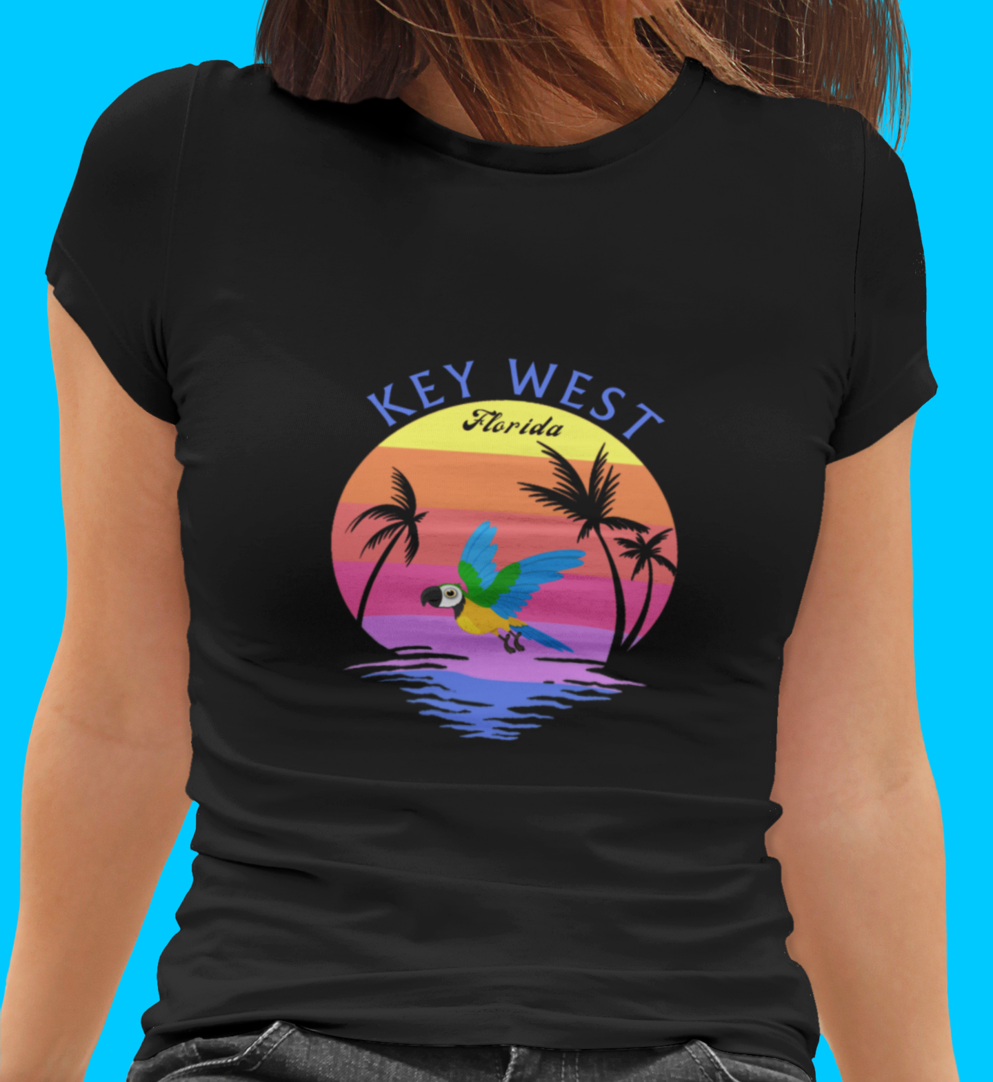 Places, Beach, Key West, Florida, United States of America, Animals, Birds- Adult, Semi-fitted T-shirt