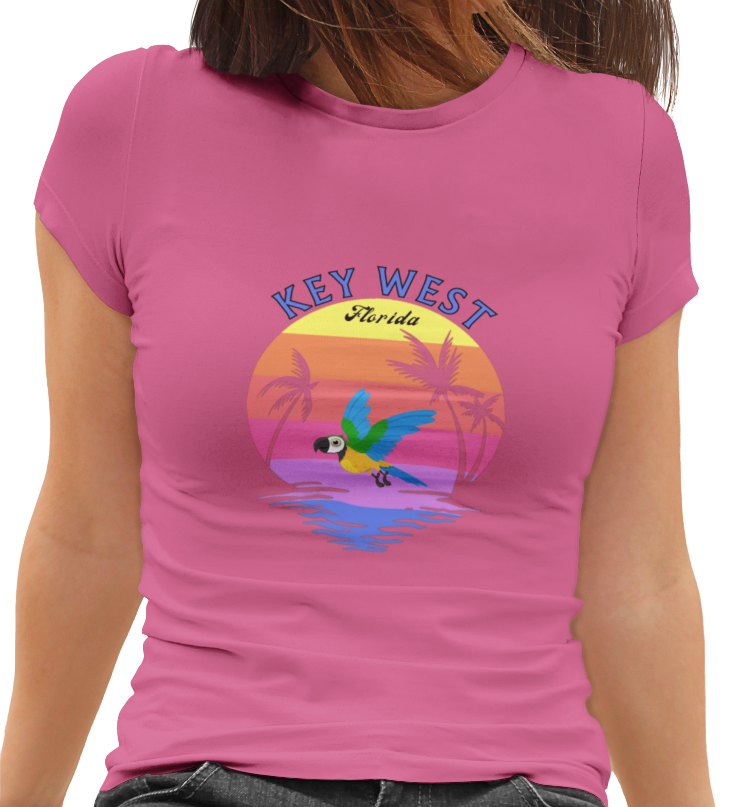Places, Beach, Key West, Florida, United States of America, Animals, Birds- Adult, Semi-fitted T-shirt