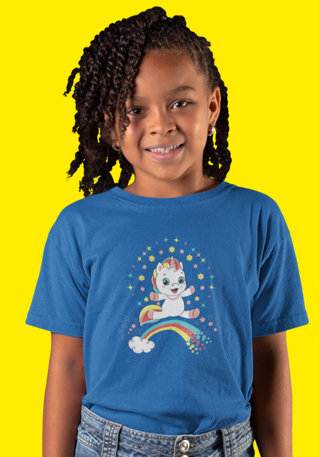 Fantasy, Unicorn, Positive, Things, Rainbow- Kids, Heavy Cotton, T-shirt