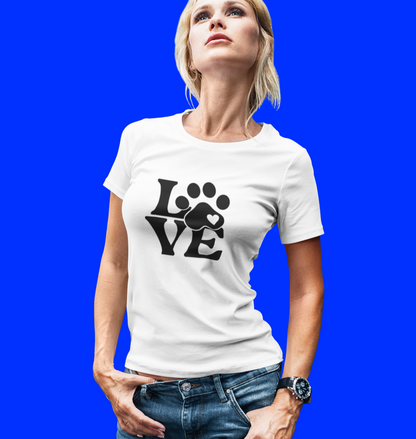 Love, Dog, Animals, Words- Adult, Semi-fitted, T-shirt