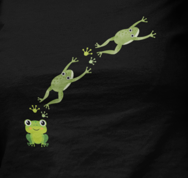 Frog Crossing, Animals- Baby, Toddler Soft Cotton, T-shirt, Nature, Garden, Plants T-shirt