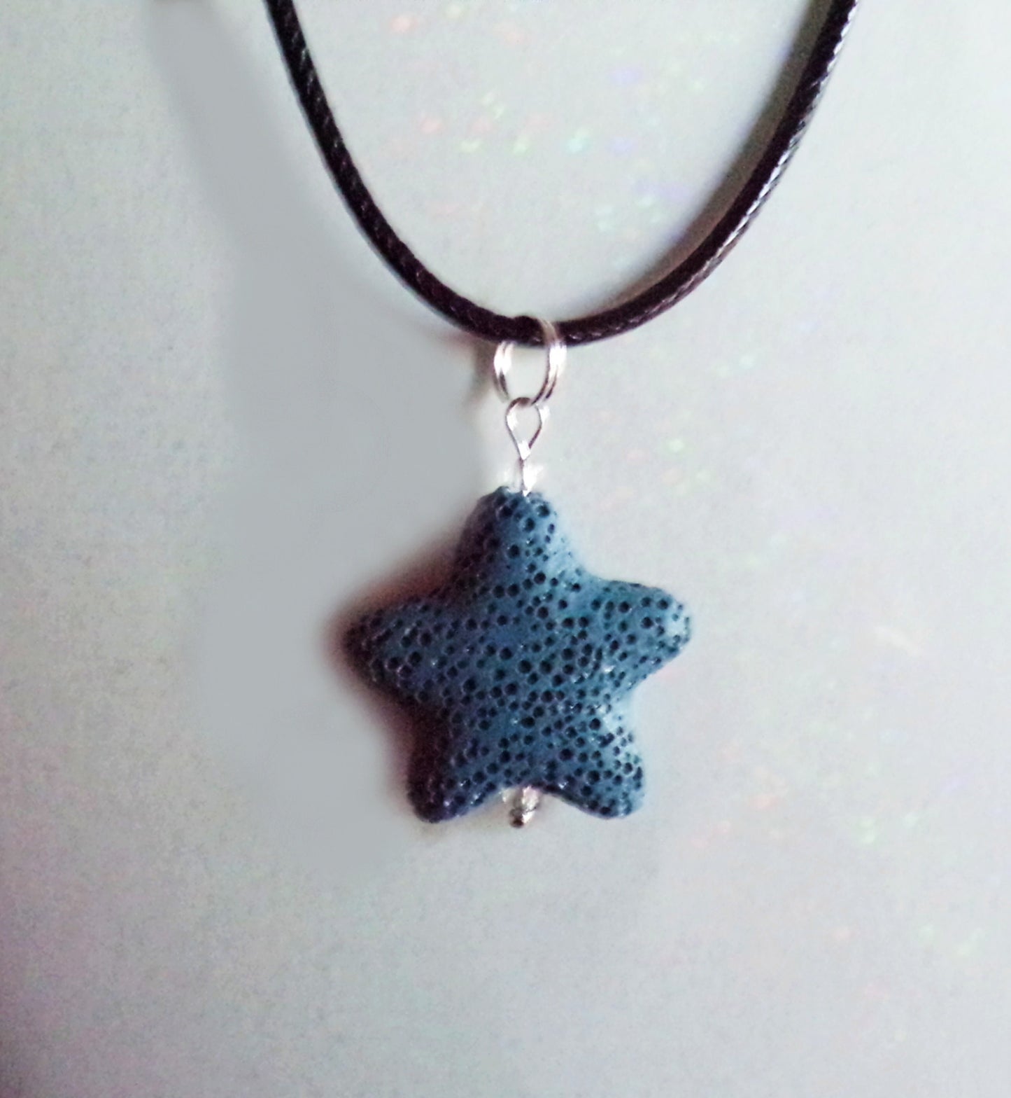 Lava starfish Wedgewood Blue 25 mm pendant necklace.