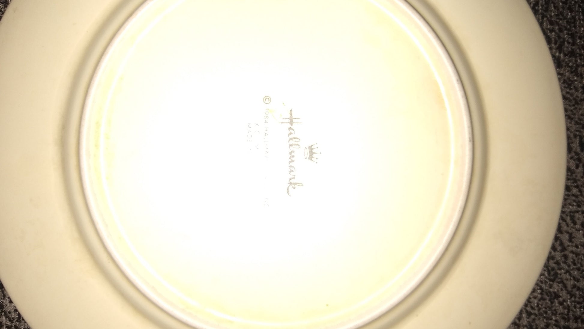 Vintage Hallmark Newborn Baby Plate (Back View) With Sheep, Brings New Dreams. Made in Japan In 1984. 