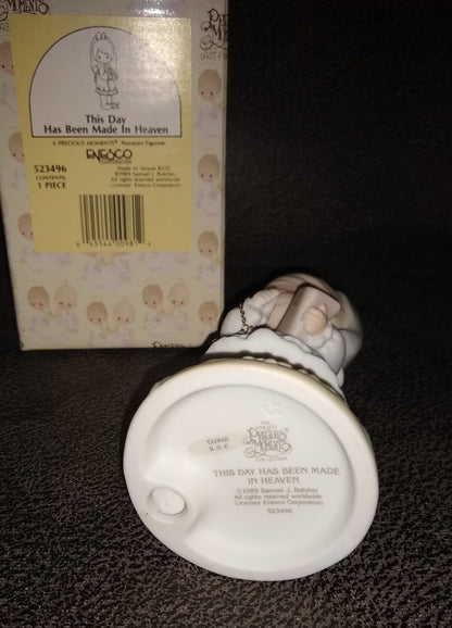 Vintage Precious Moments Figurine, This Day Has Been Made In Heaven, Enesco 1989.